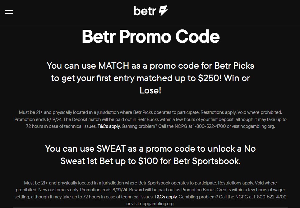 betr promo code ohio